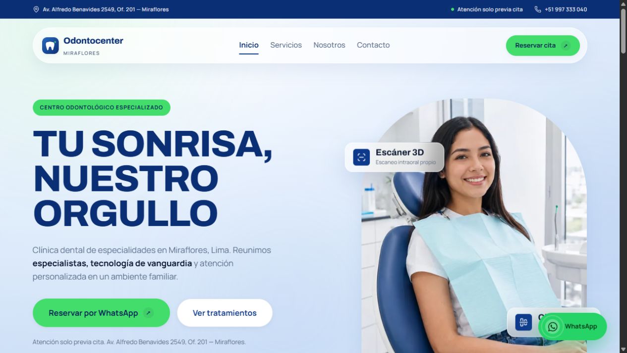 Sitio web de Odontocenter