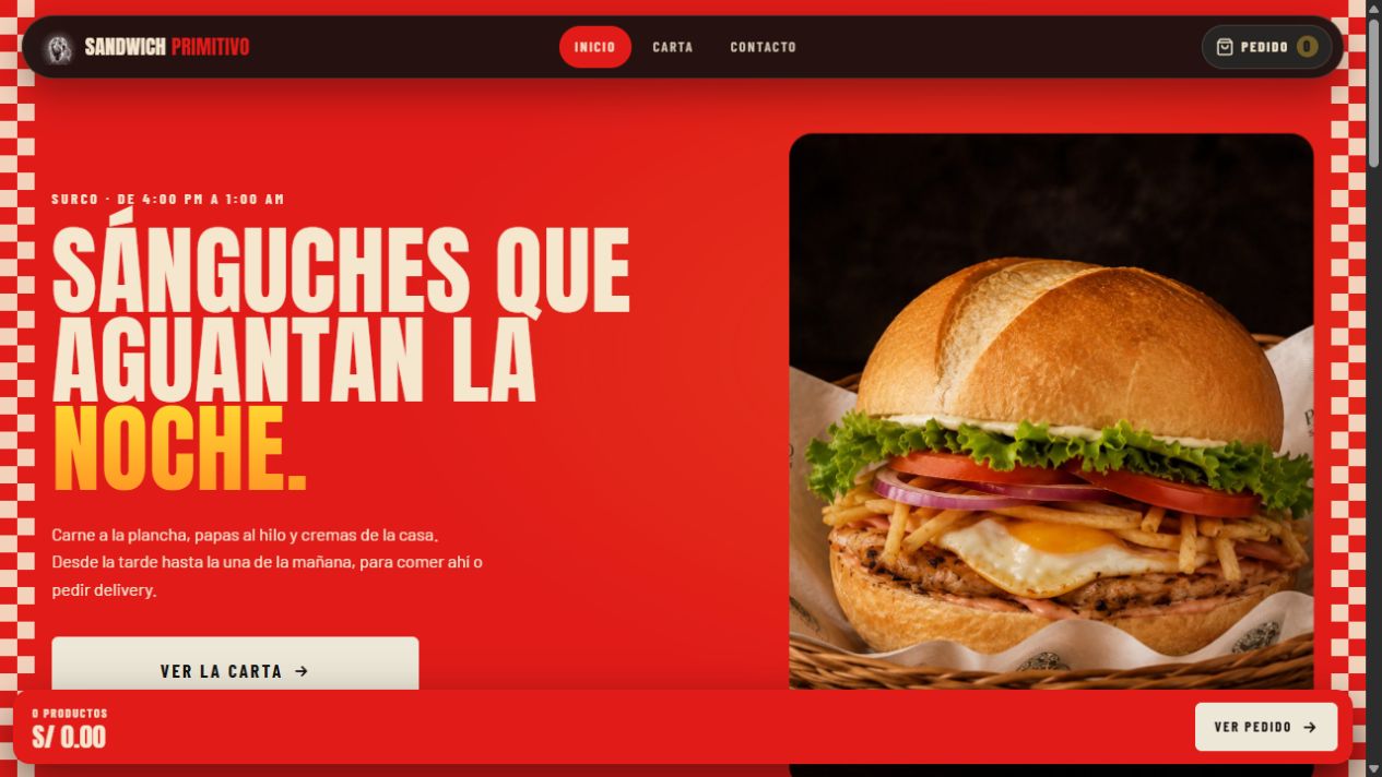 Sitio web de Sandwich Primitivo
